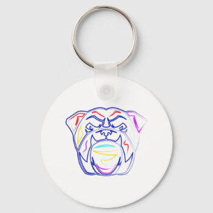 Porte-clés Amants Dessin Au Trait Artsy Bouledogue Anglais 
