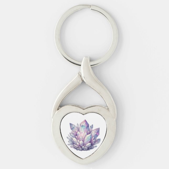 Porte-clés Amas de quartz pastel (Devant)