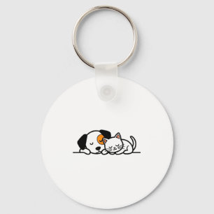 Porte-clés Amateur d'animaux drôles - Chat mignon et chien do