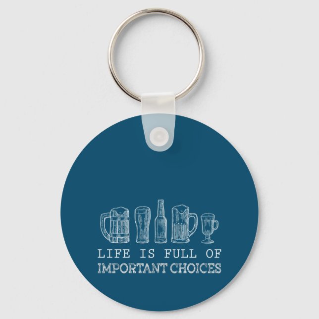 Porte-clés Amateur de bière| Bière Choix important (Recto)