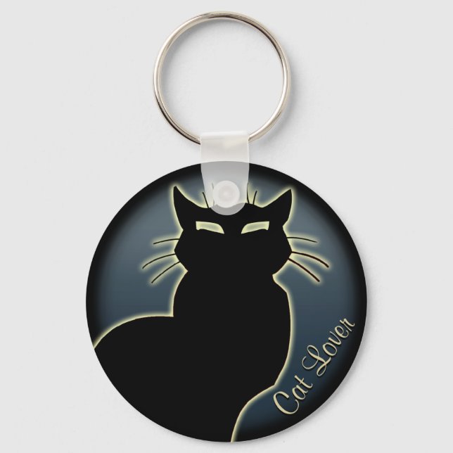 Porte-clés amateur de chats personnalisable (Recto)