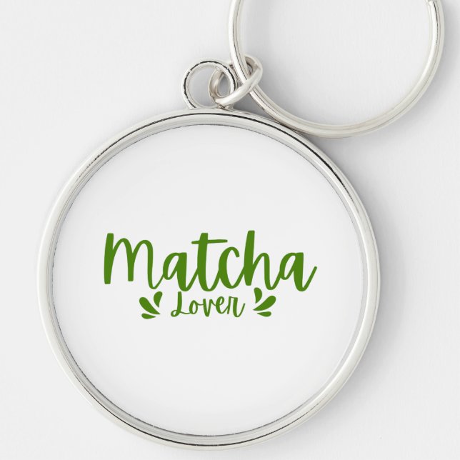 Porte-clés amateur de Matcha | Anneau de clé vert  (Devant)