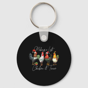 Porte-clés Amateur de poulet de Noël Chapeau de Père Noël lum
