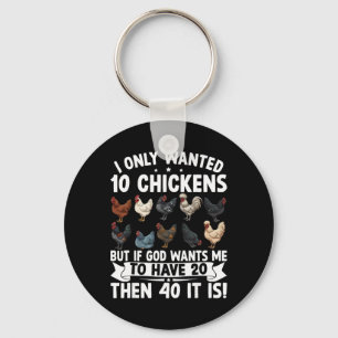 Porte-clés Amateur de poulet drôle Hommes femmes élevage de v