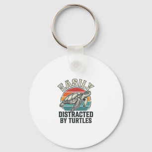 Porte-clés Amateur de tortues vintage facilement distrait par
