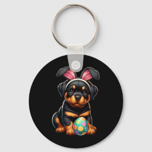 Porte-clés Amateurs de chiens Rottweiler Pâques Lapin Œuf Œuf