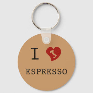 Porte-clés Amateurs d'espresso J'aime l'espresso