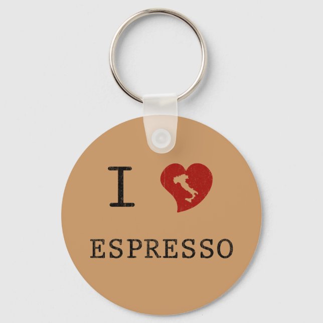 Porte-clés Amateurs d'espresso J'aime l'espresso (Recto)