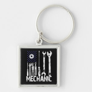 Porte-clés Amateurs mécaniques  Mechanic USA Flag