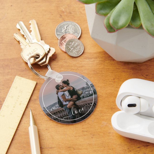 Porte-clés Amateurs mignons Couple Picture Simple Love Texte (Bureau)