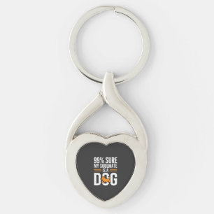 Porte-clés Ame sœur de chien Typographie drôle pour amoureux 