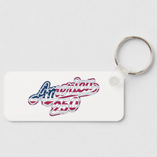 Porte-clés America 250 Flag Script Semiquincentennial Design