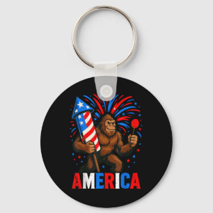 Porte-clés America Bigfoot Usa Firework Patriotic Sasquatatch