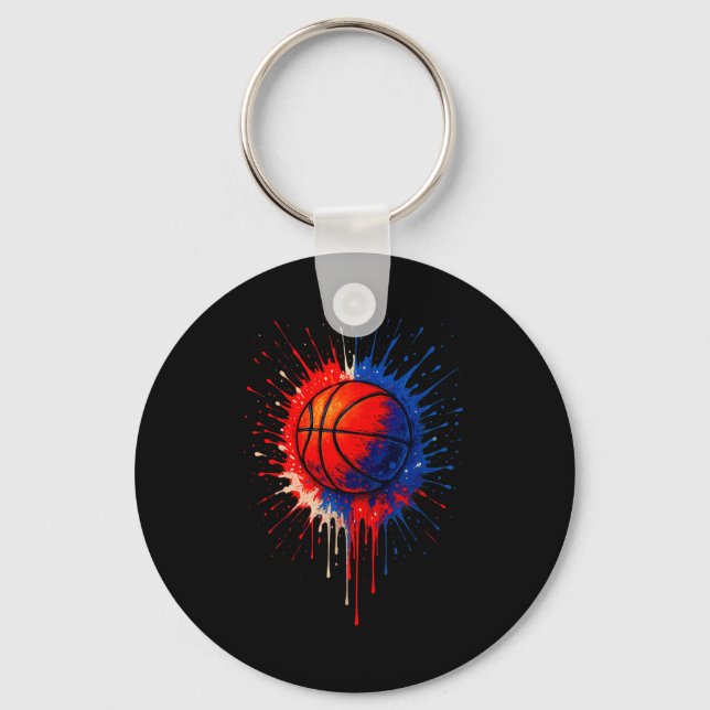 Porte-clés American Basketball Splash Ball Player Team Kids B (Recto)