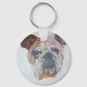 Porte-clés American Bulldog Artistic Pet Portrait