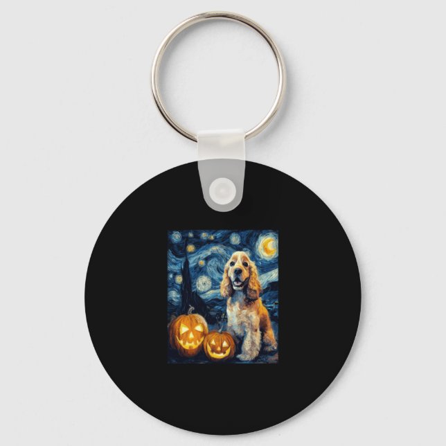 Porte-clés American Cocker Spaniel mignon Chien Halloween Jac (Recto)