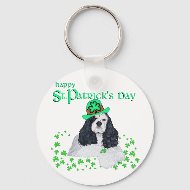 Porte-clés American Cocker Spaniel St. Patrick's Day (Recto)