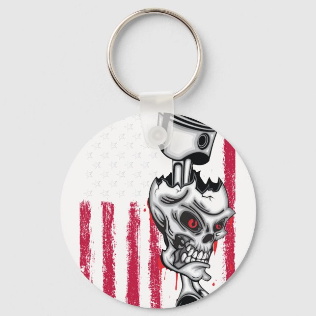 Porte-clés American Flag Piston Muscle Car 5 (Recto)