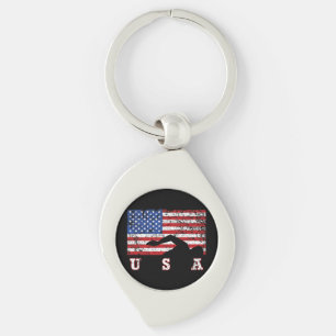 Porte-clés American Flag Swimming USA Cadeau Swim Team Premiu