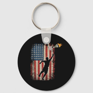 Porte-clés American Flag Volant de badminton Art Sports 1