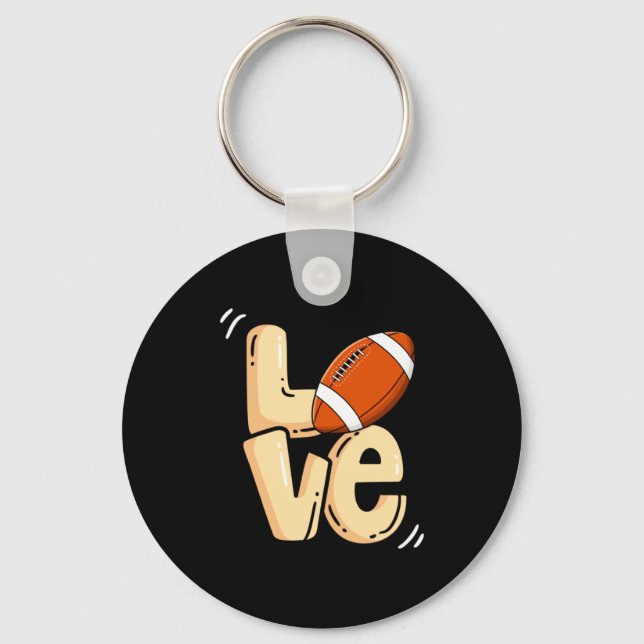 Porte-clés American Football Love Valentines Rugby Srts Pl  (Recto)