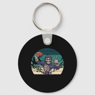 Porte-clés American Football Retro Vintage Halloween Squelett