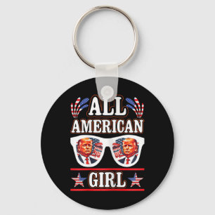 Porte-clés American Girl Retro Love Heart Trump Usa American