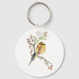 Porte-clés American Goldfinch Bird Aquarelle Porte - clé