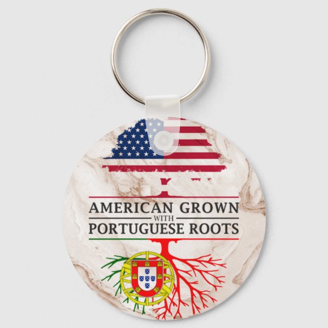 Porte-clés American Grosse avec des racines portugaises style (Recto)