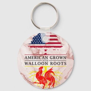 Porte-clés American Grosse avec des racines wallonnes style m