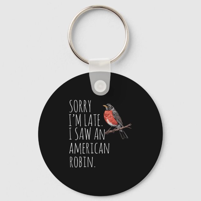 Porte-clés American Robin Oiseau à observer Amour drôle Sarca (Recto)