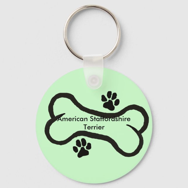 Porte-clés American Staffordshire Terrier Bone N Paws (Recto)