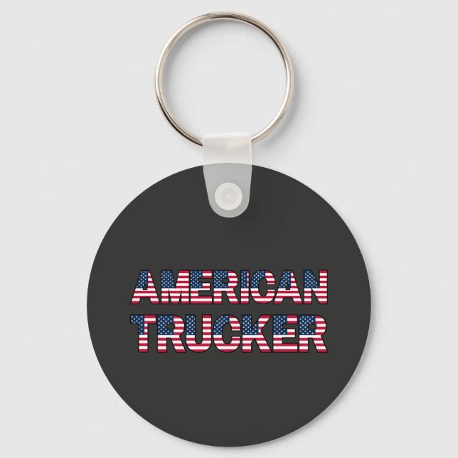 Porte-clés American Trucker Lettres Drapeau Patriotic Road (Recto)