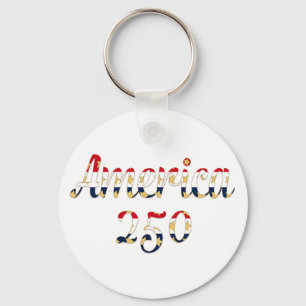 Porte-clés Amérique 250 Rouge, Blanc Bleu Faux Or