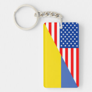 Porte-clés amérique américaine ukraine demi-drapeau usa