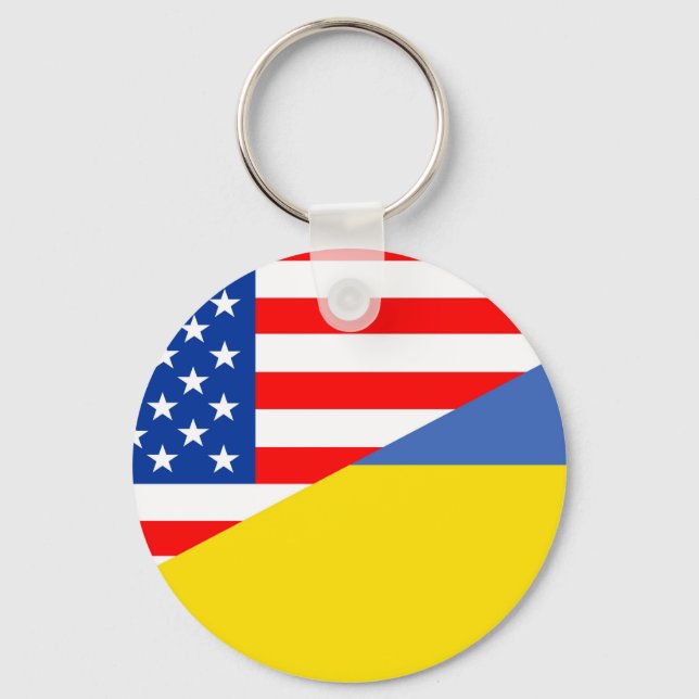 Porte-clés amérique américaine ukraine demi-drapeau usa (Recto)