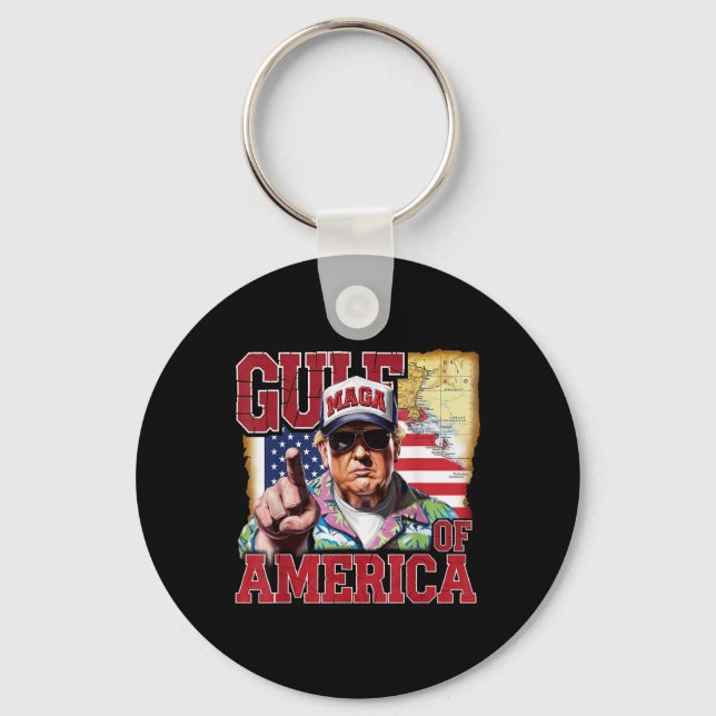 Porte-clés Amérique du Golfe des États-Unis Salutation Trump  (Recto)