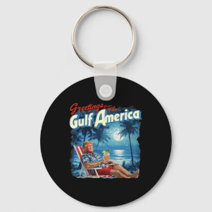 Porte-clés Amérique du Golfe Trump 2024 Retro Beach Usa Ameri
