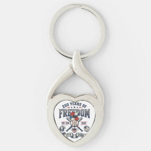 Porte-clés Amérique Fleuriste Patriotique Vintage Vector Desi