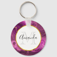 Améthyste Violet Et Monogramme D'Agression Or