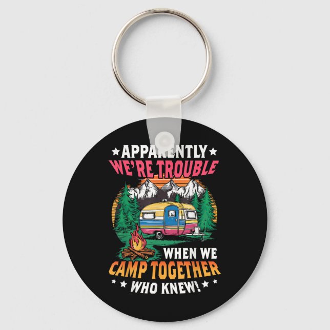 Porte-clés Amis de camping drôles de filles de cam de camping (Recto)