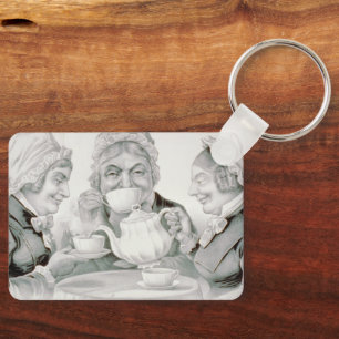 Porte-clés Amis de la fête du thé vintage, une tasse qui réco