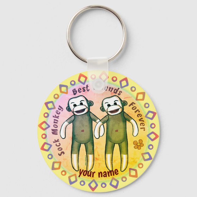 Porte-clés Amis Singe de Chaussette (Recto)