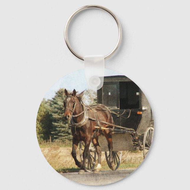 Porte-clés Amish Horse and Buggy (Recto)