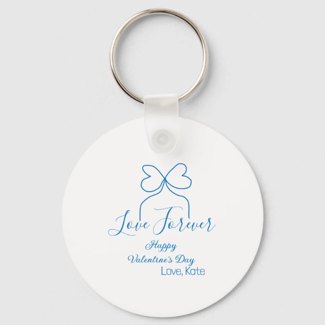 Porte-clés Amour à jamais ruban bleu joyeuse Saint-Valentin n (Recto)
