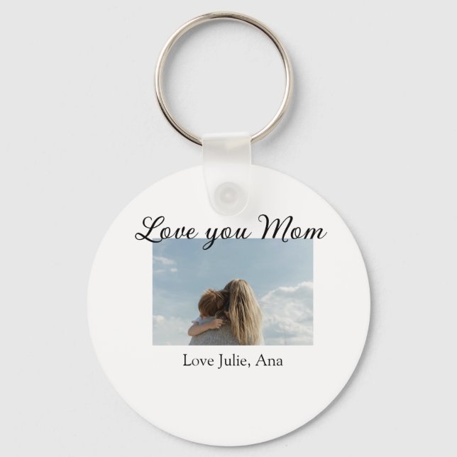 Porte-clés amour à maman fête des mères ajouter photo nom sim (Recto)