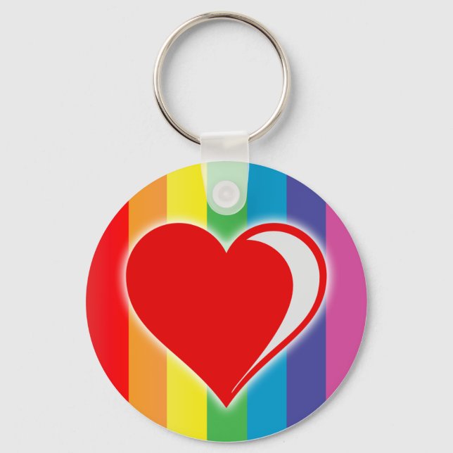 Porte-clés amour arc-en-ciel. (Recto)