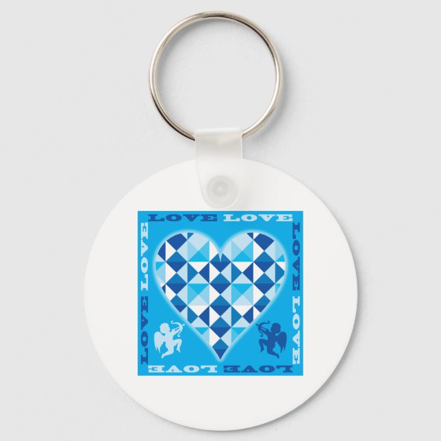 Porte-clés Amour (Bleu Diamant) (Recto)