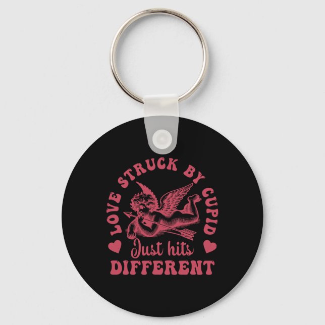 Porte-clés Amour Cupid Frappé Par Juste Touche Différents Val (Recto)