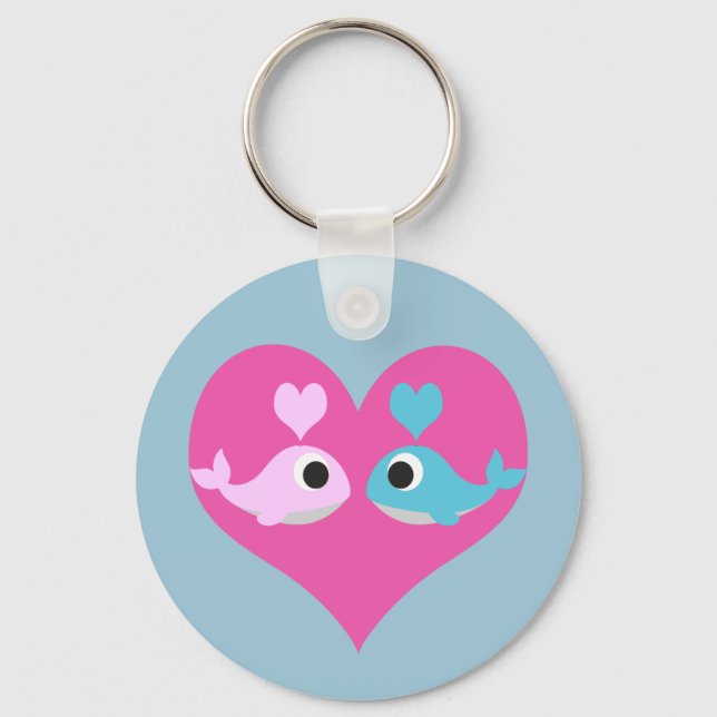Porte-clés Amour de baleine mignonne (Recto)